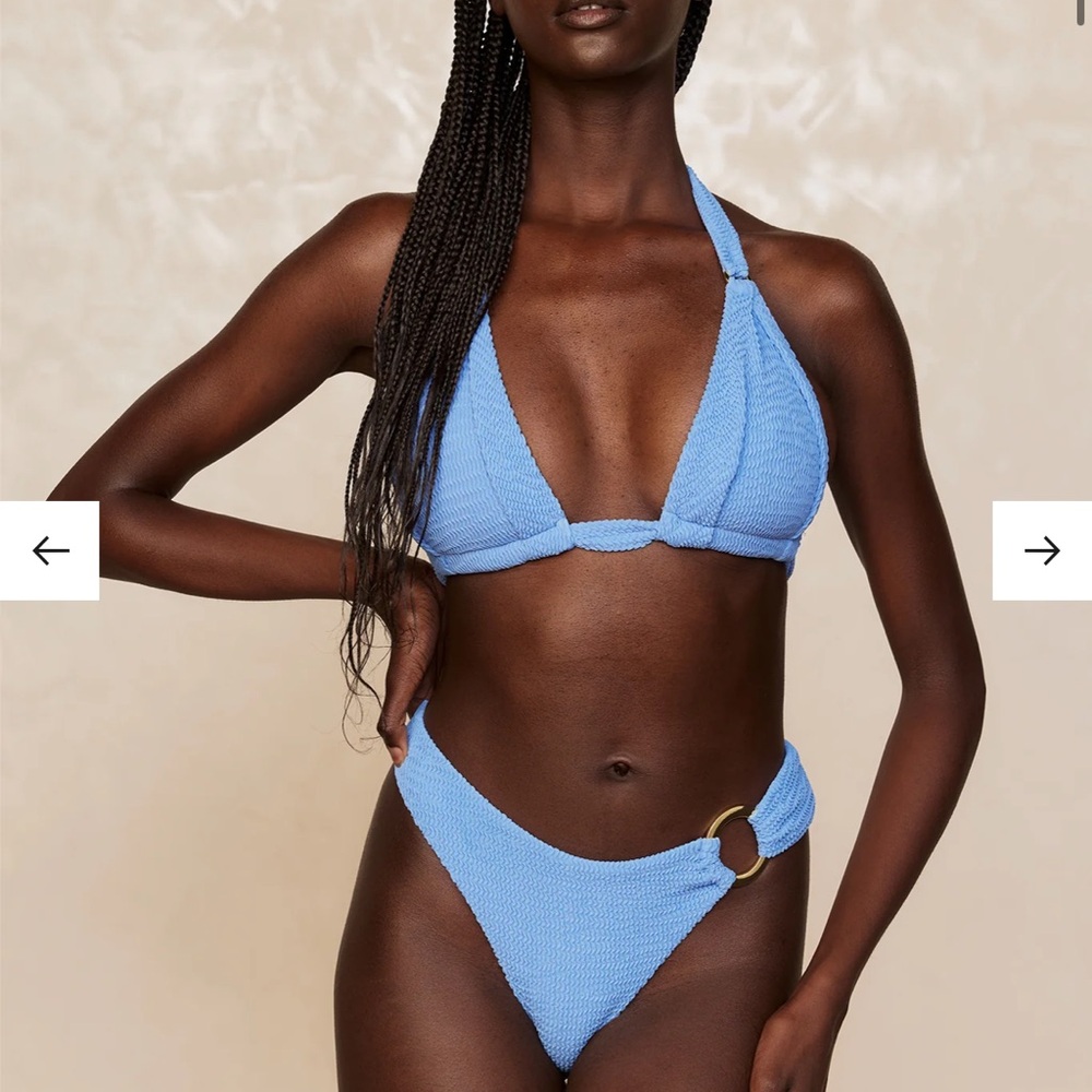 Monday Swimwear Triangle Bikini in Tangerine Crinkle